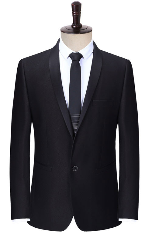 一粒扣青果領商務西裝套裝定制