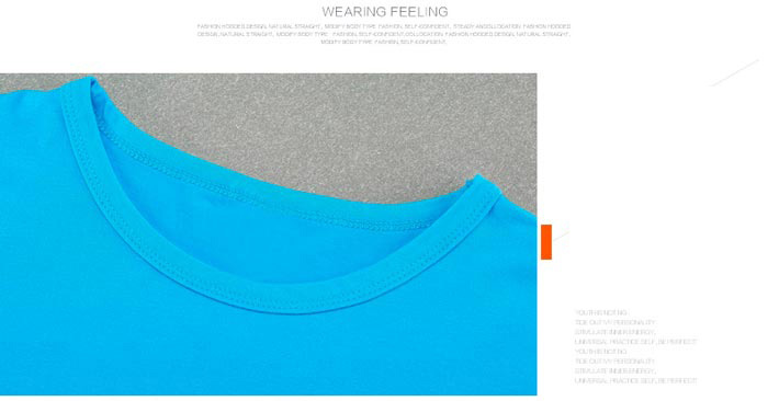 萊卡棉圓領(lǐng)T恤衫款式領(lǐng)口細節(jié)特寫圖