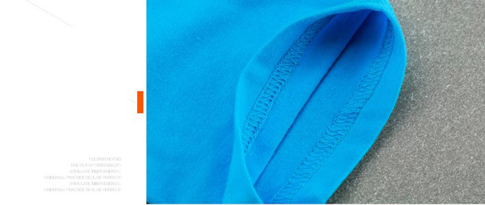 萊卡棉圓領(lǐng)T恤衫定做袖口細節(jié)特寫圖